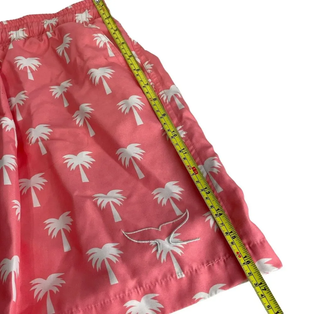 beach bums bequia pink palm tree print swim trunks shorts Size L
